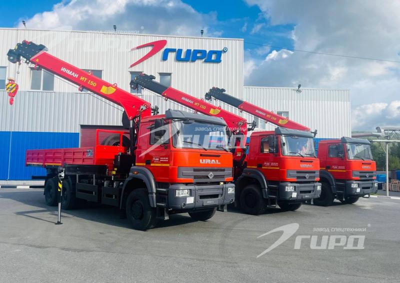 3 Бортовых автомобиля с КМУ ИТ 150 на шасси УРАЛ 44202